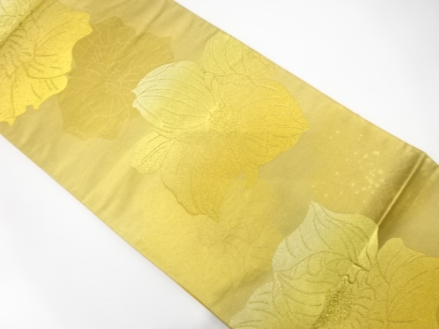 JAPANESE KIMONO / ANTIQUE FUKURO OBI / SILK / WOVEN FLOWER